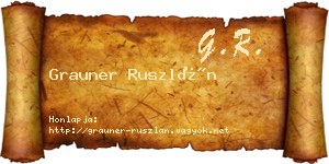 Grauner Ruszlán névjegykártya